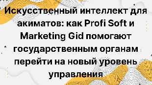 Искусственный интеллект для акиматов: как Profi Soft и Marketing Gid помогают государственным органам перейти на новый уровень управления